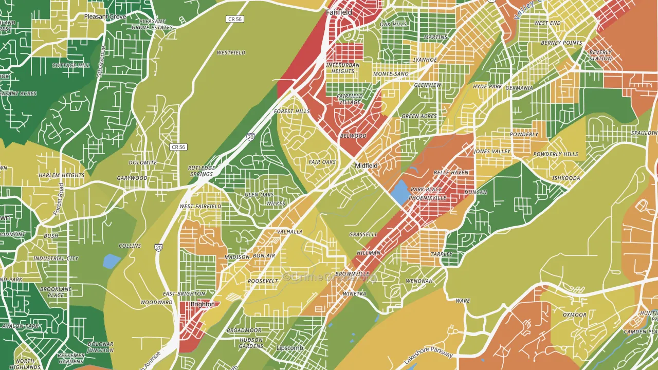 35228, AL Map of Drug-Related Crime Rates
