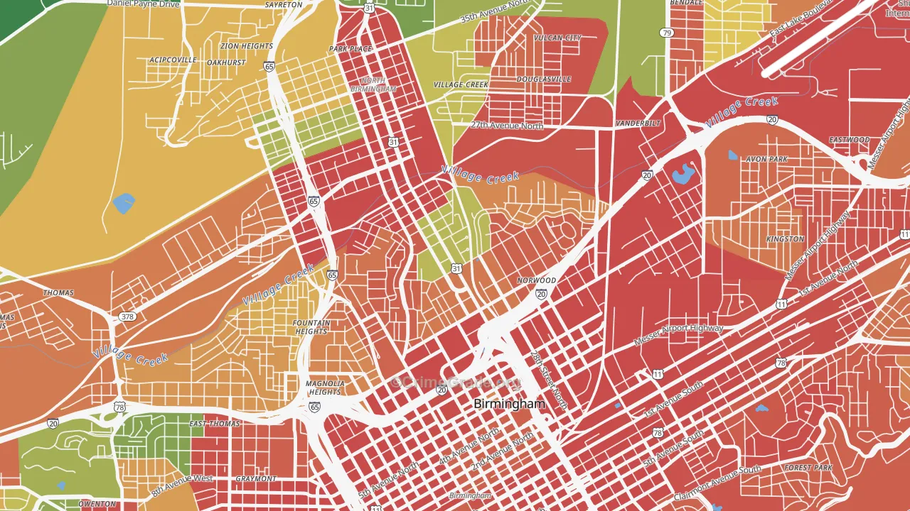 35234, AL Map of Drug-Related Crime Rates