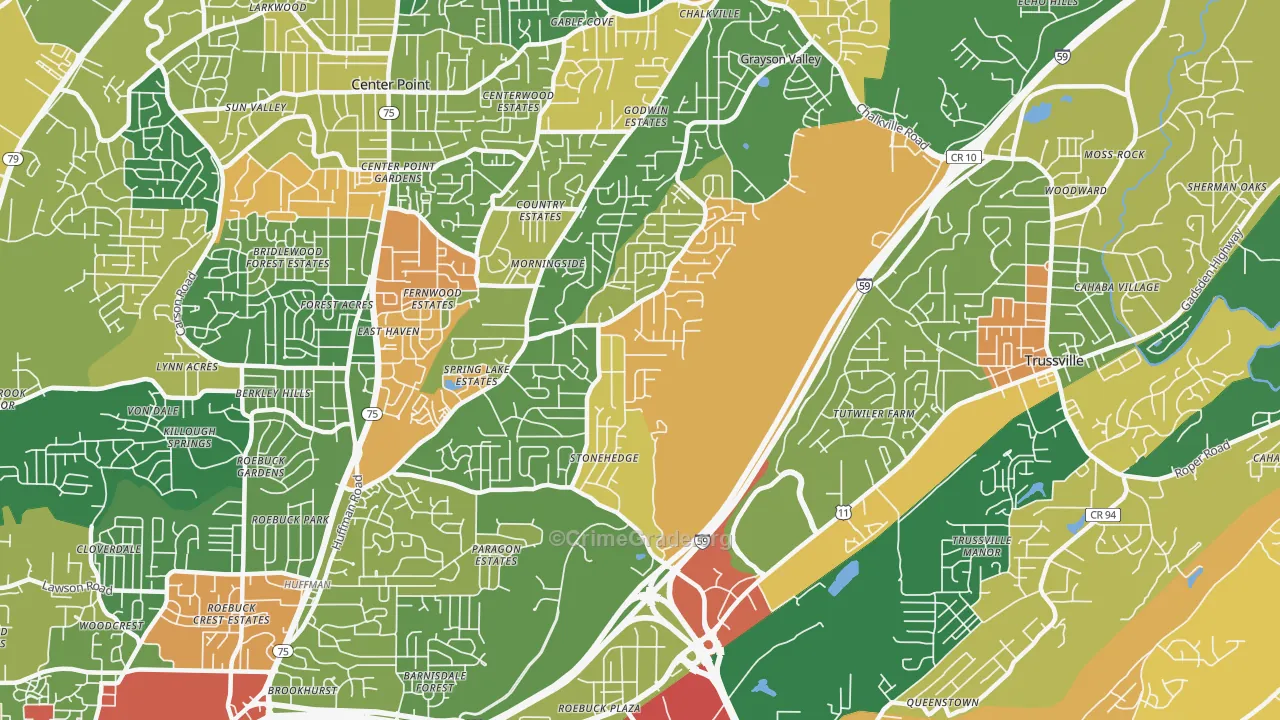 35235, AL Map of Drug-Related Crime Rates