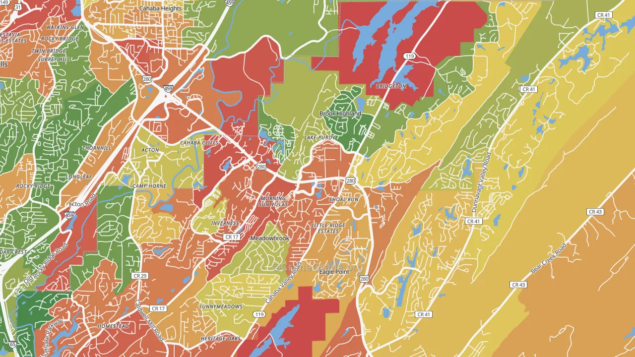 35242, AL Map of Drug-Related Crime Rates