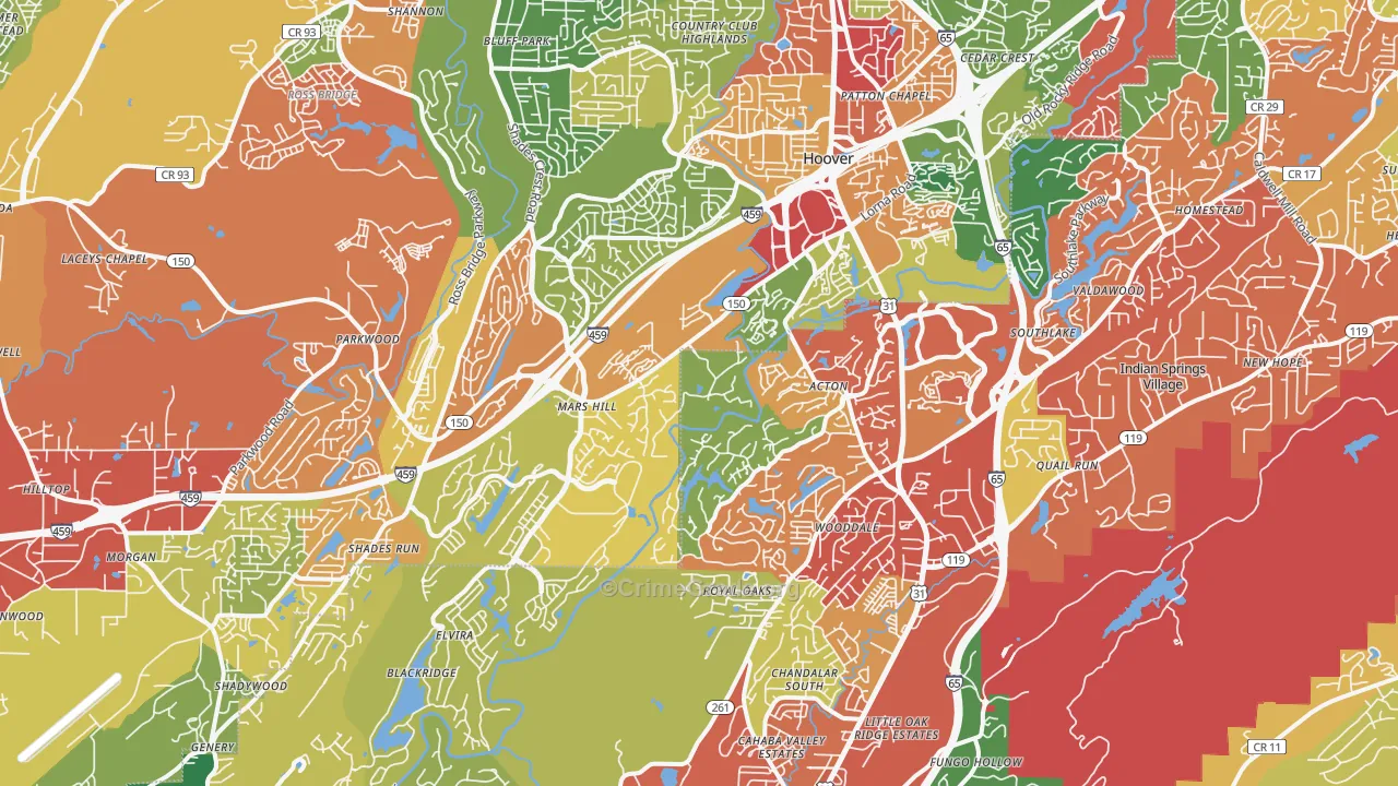 35244, AL Map of Drug-Related Crime Rates