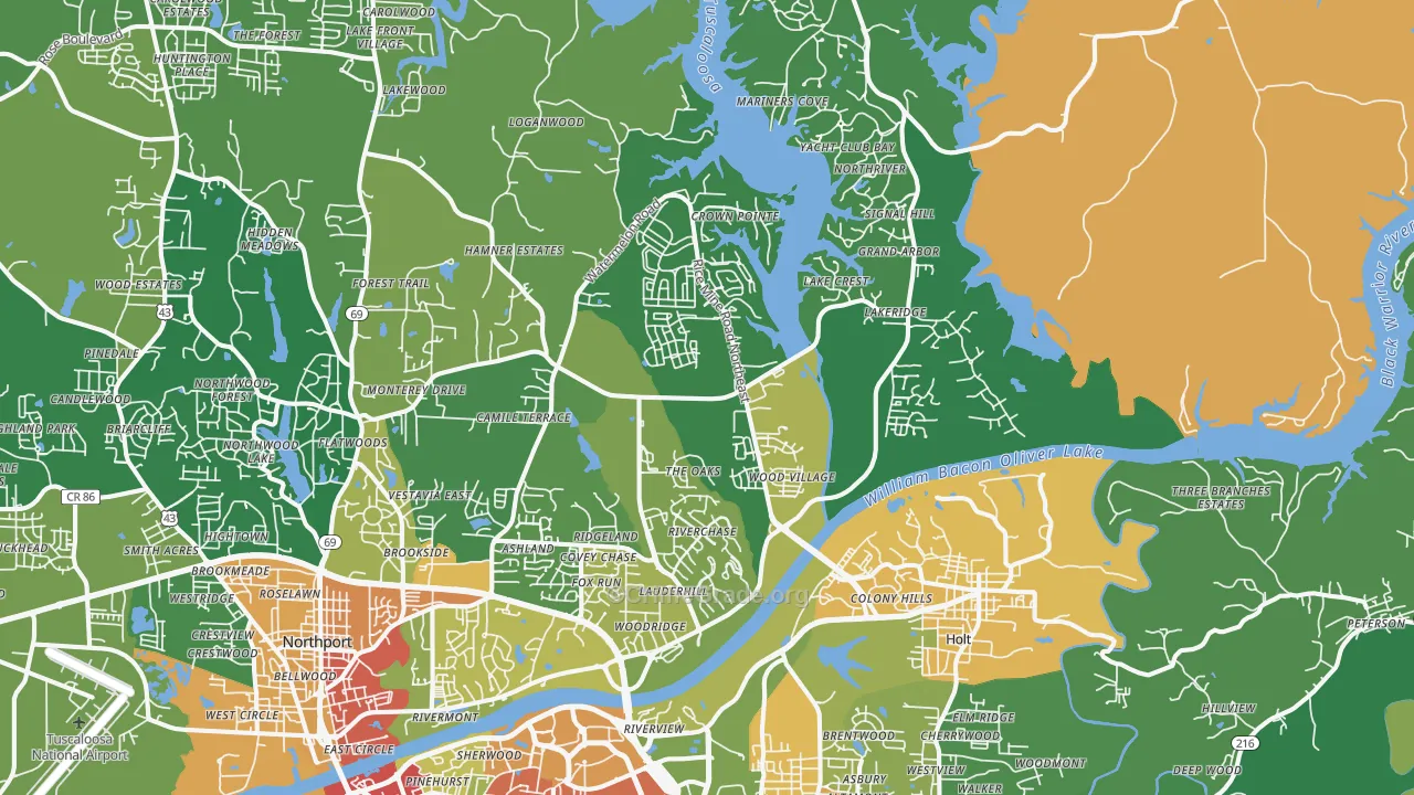 35406, AL Map of Drug-Related Crime Rates