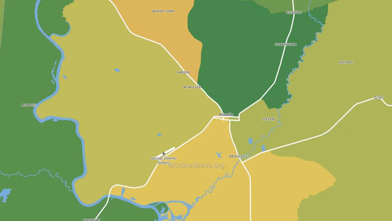35442, AL Map of Drug-Related Crime Rates