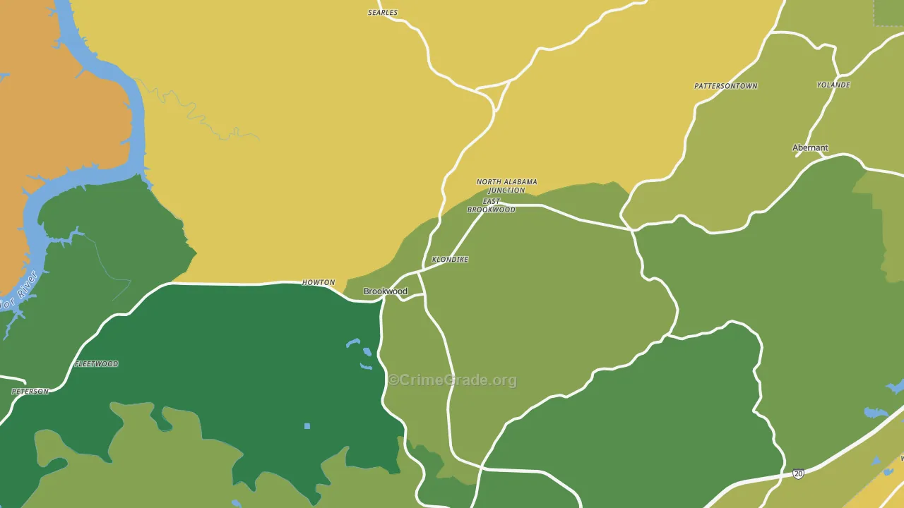 35444, AL Map of Drug-Related Crime Rates