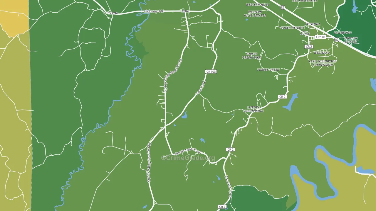 35446, AL Map of Drug-Related Crime Rates