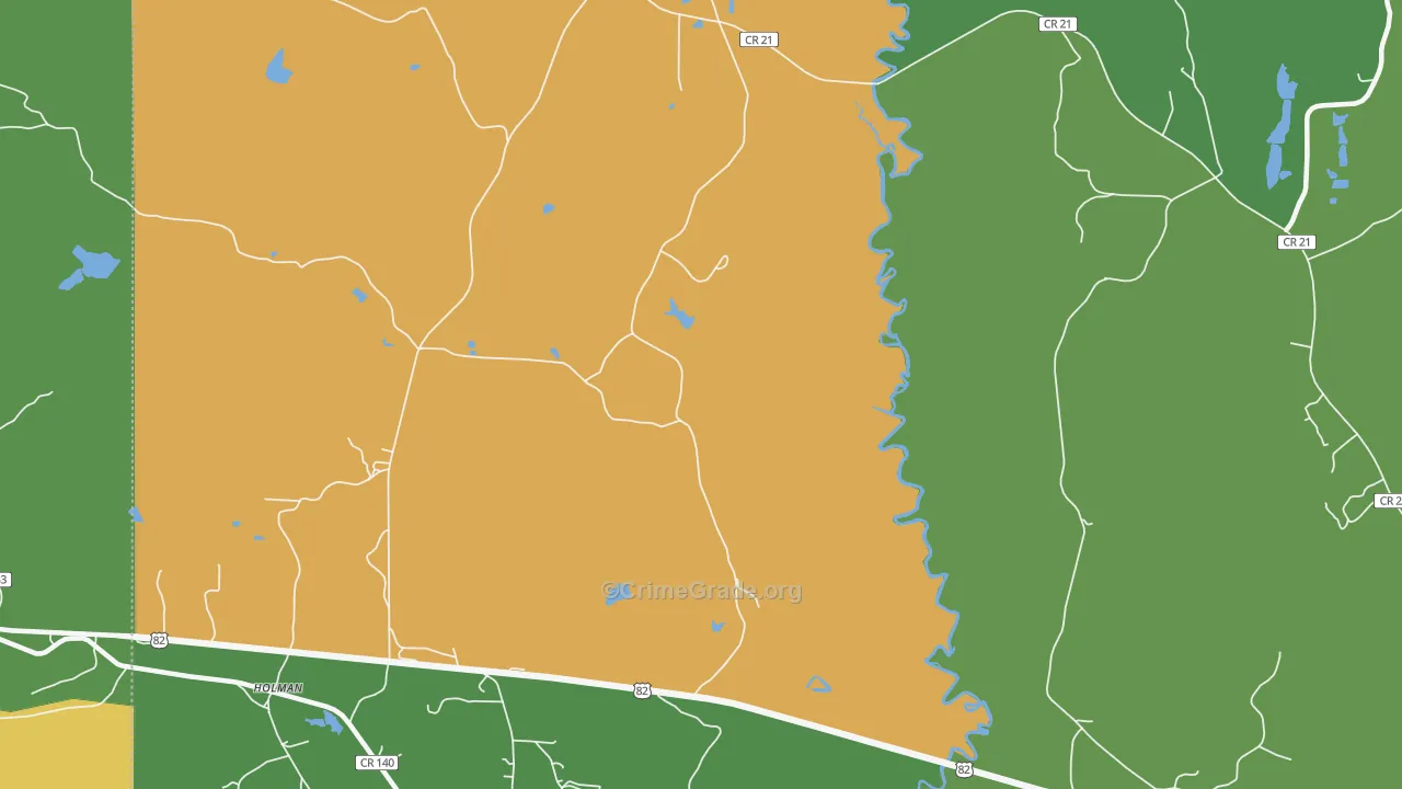 35457, AL Map of Drug-Related Crime Rates
