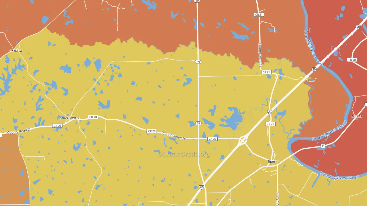 35460, AL Map of Drug-Related Crime Rates