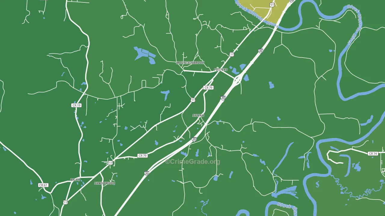 35463, AL Map of Drug-Related Crime Rates