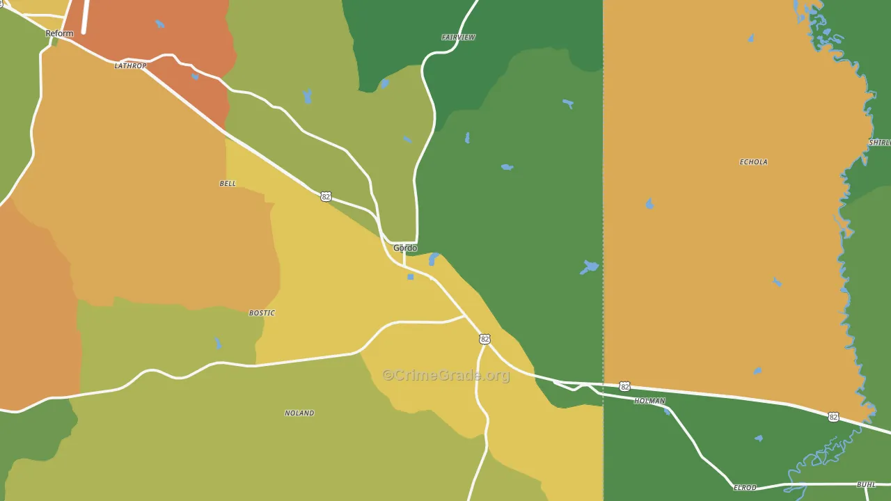 35466, AL Map of Drug-Related Crime Rates