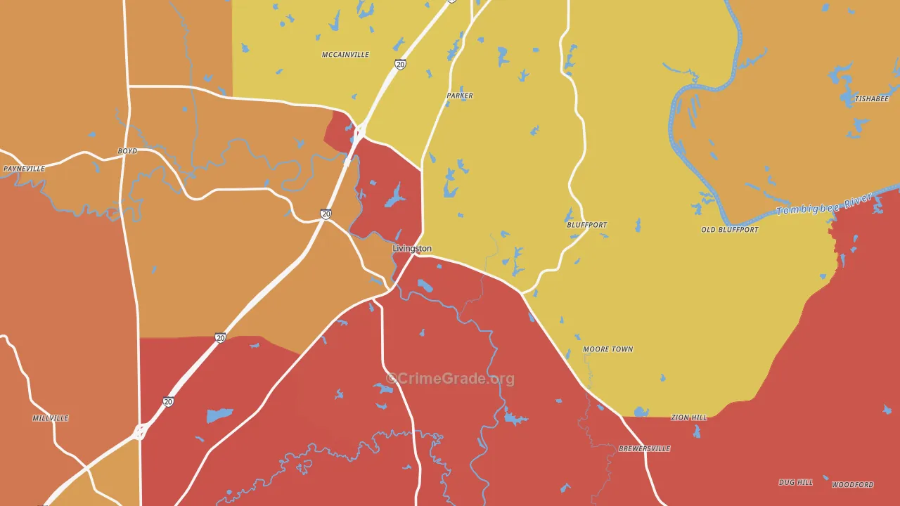 35470, AL Map of Drug-Related Crime Rates