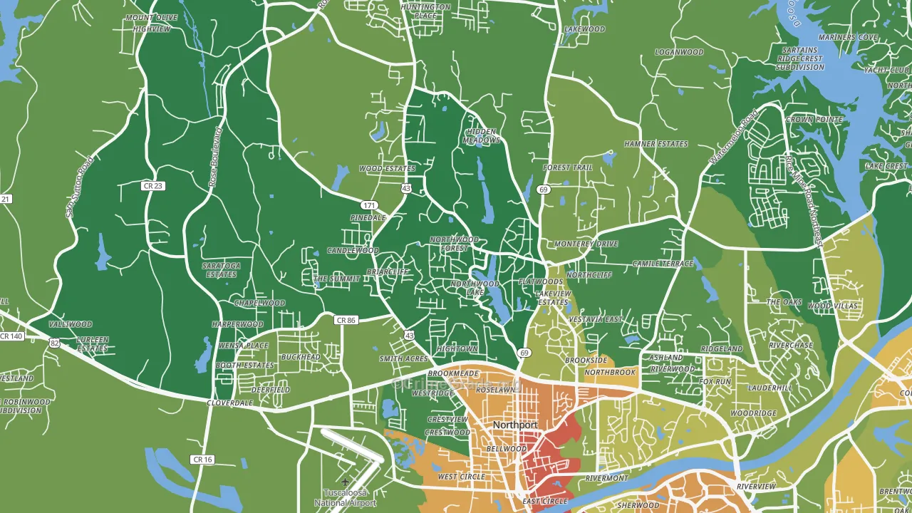 35473, AL Map of Drug-Related Crime Rates