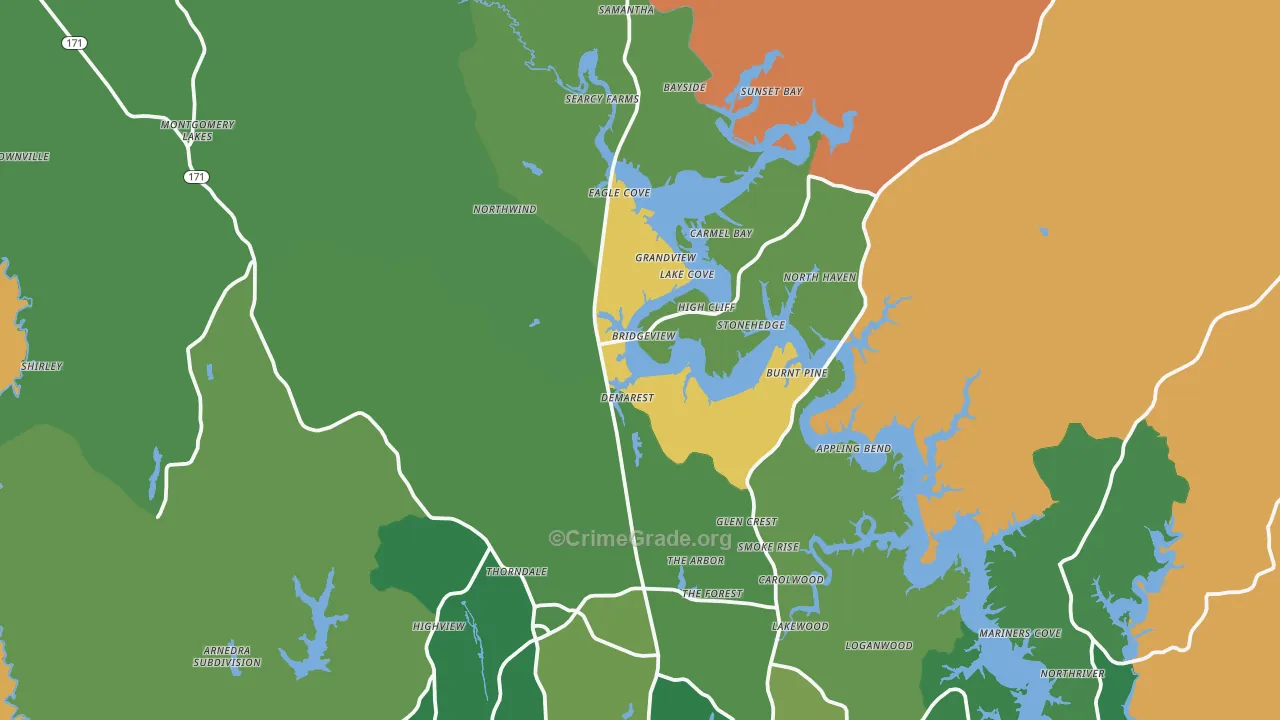 35475, AL Map of Drug-Related Crime Rates