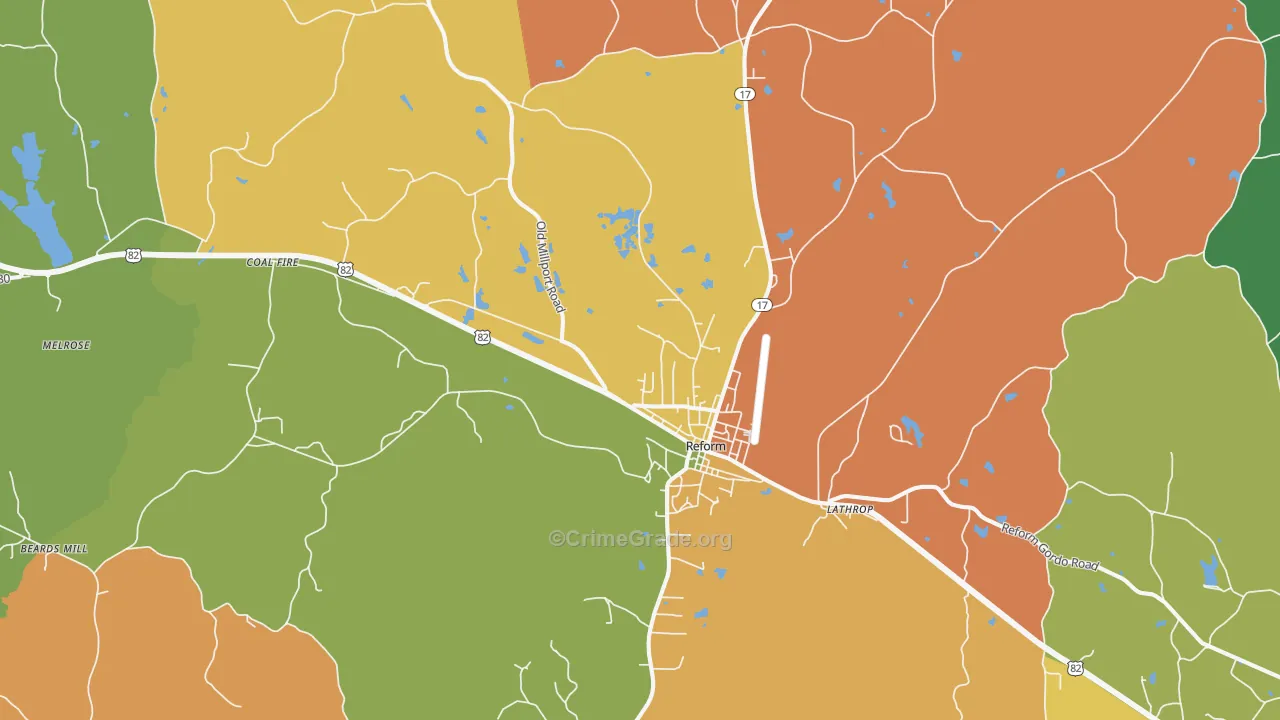 35481, AL Map of Drug-Related Crime Rates