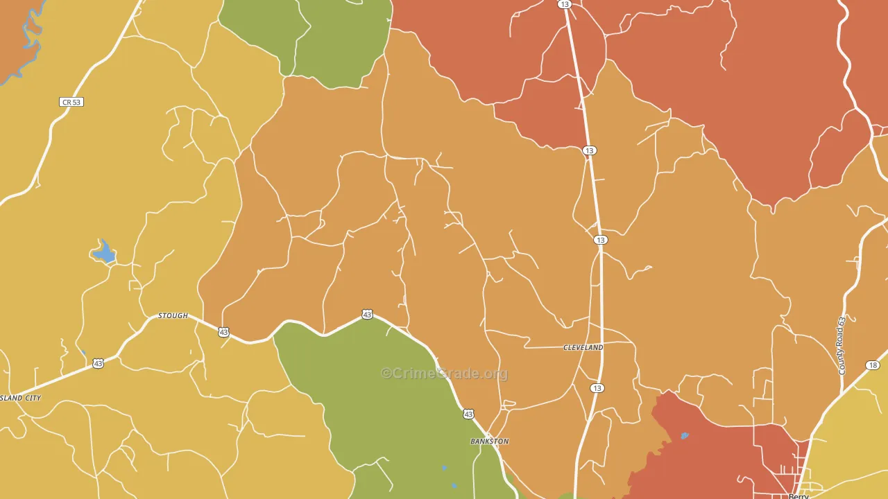 35542, AL Map of Drug-Related Crime Rates