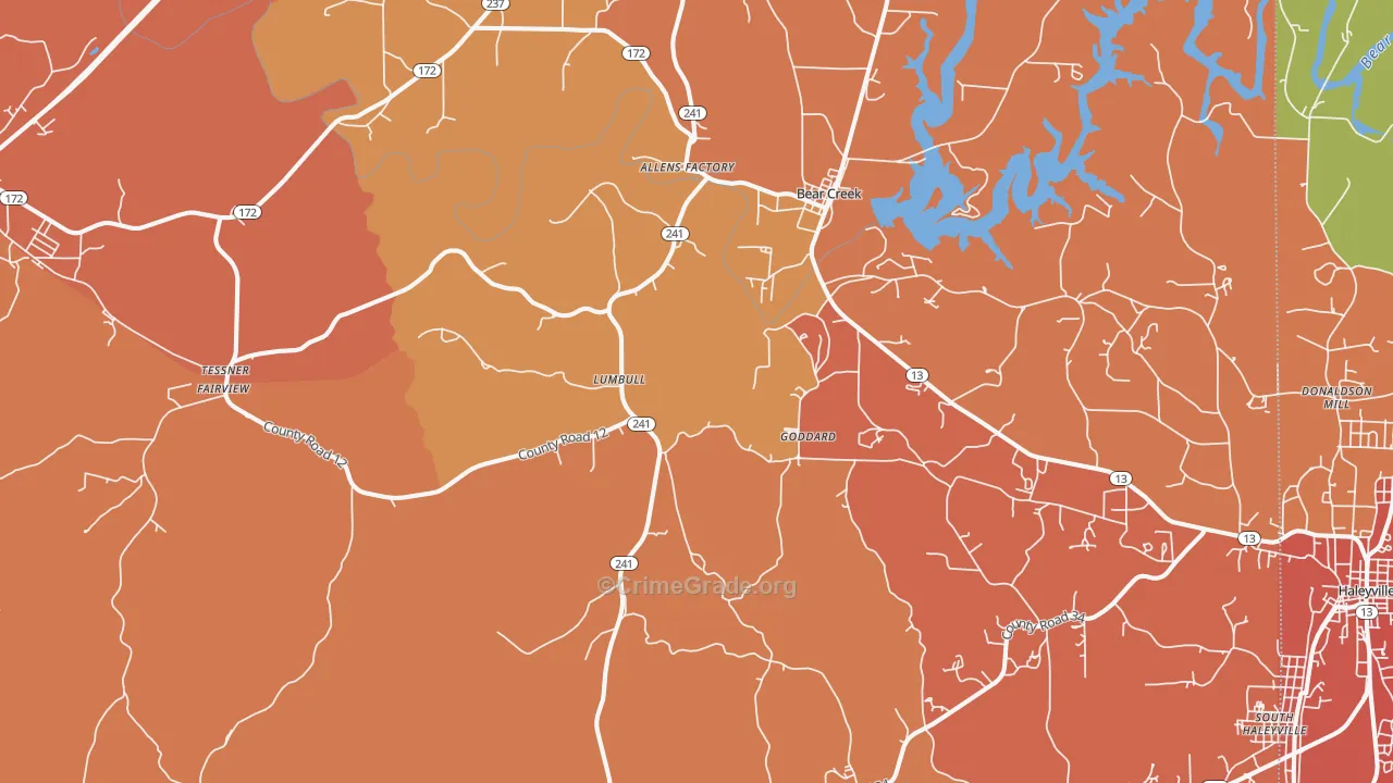 35543, AL Map of Drug-Related Crime Rates