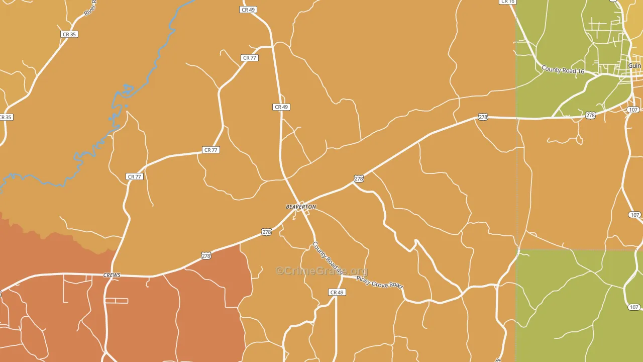 35544, AL Map of Drug-Related Crime Rates