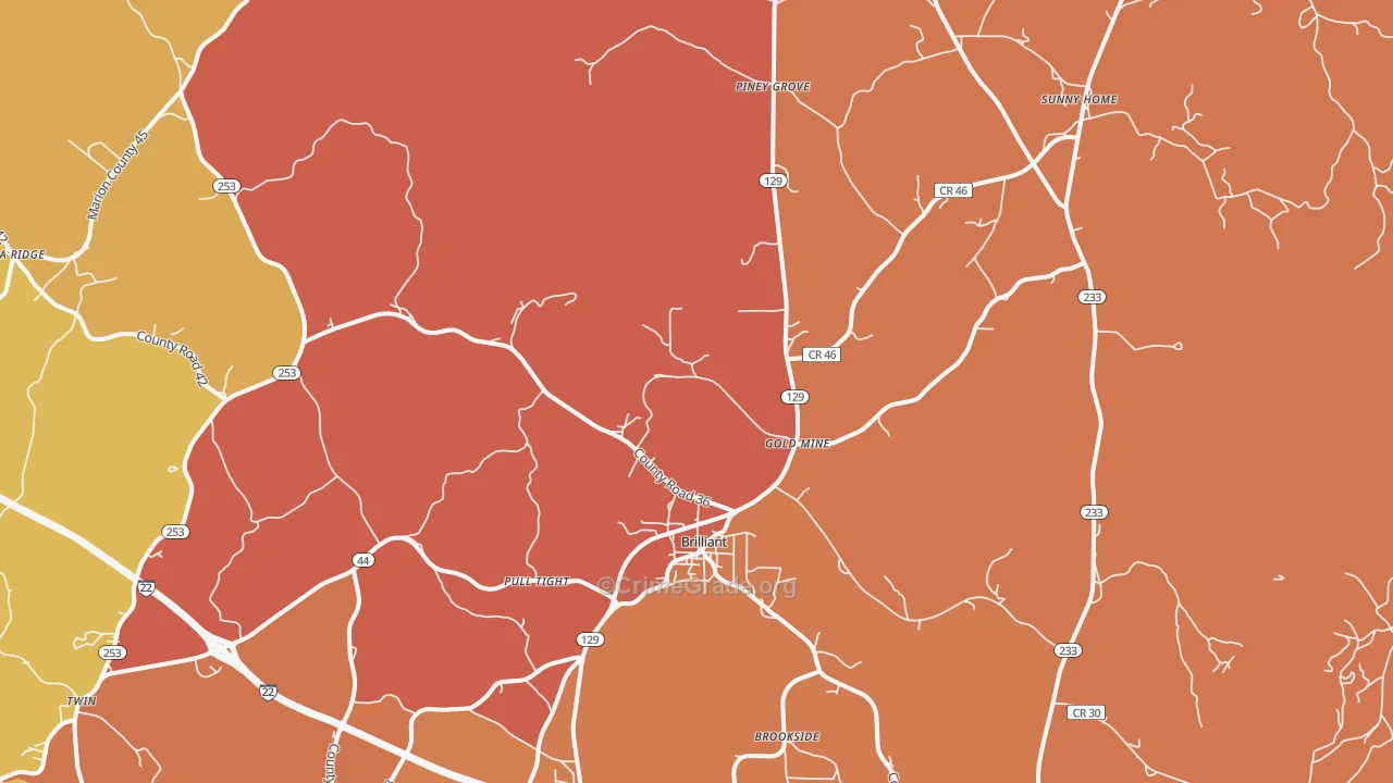 35548, AL Map of Drug-Related Crime Rates