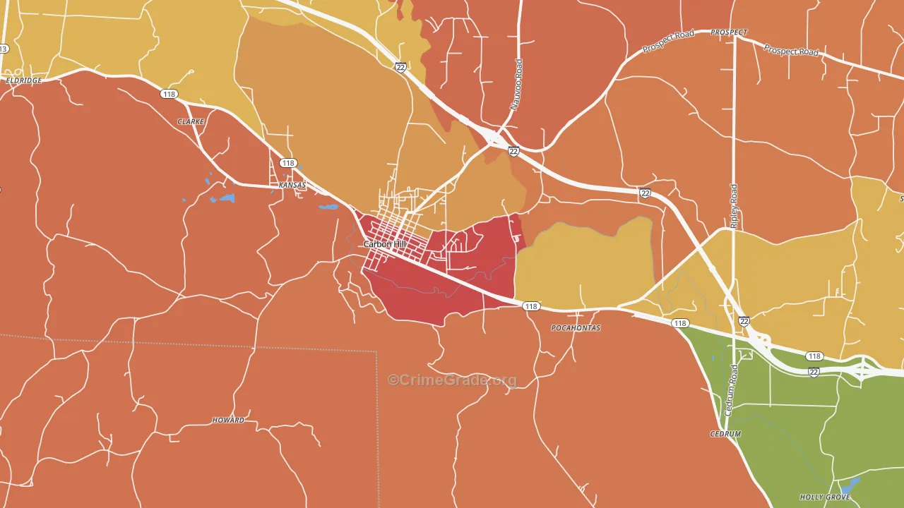 35549, AL Map of Drug-Related Crime Rates