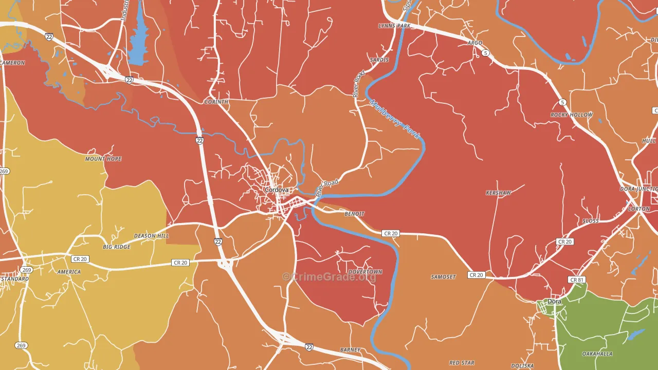35550, AL Map of Drug-Related Crime Rates