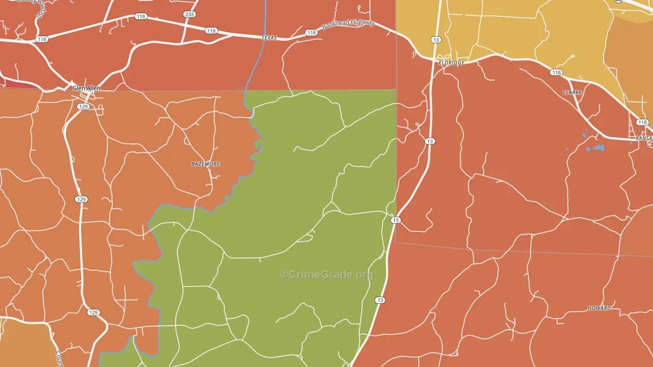 35554, AL Map of Drug-Related Crime Rates