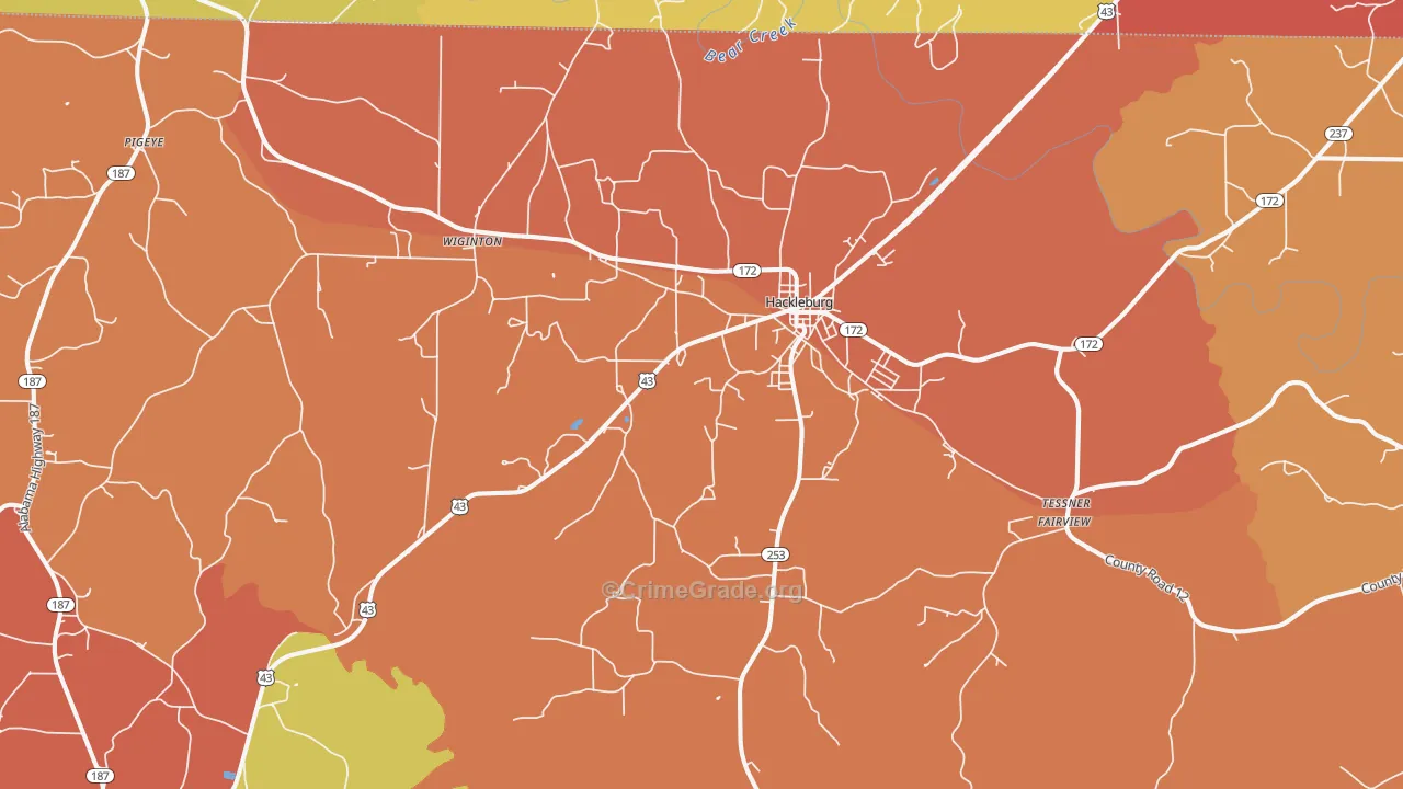 35564, AL Map of Drug-Related Crime Rates