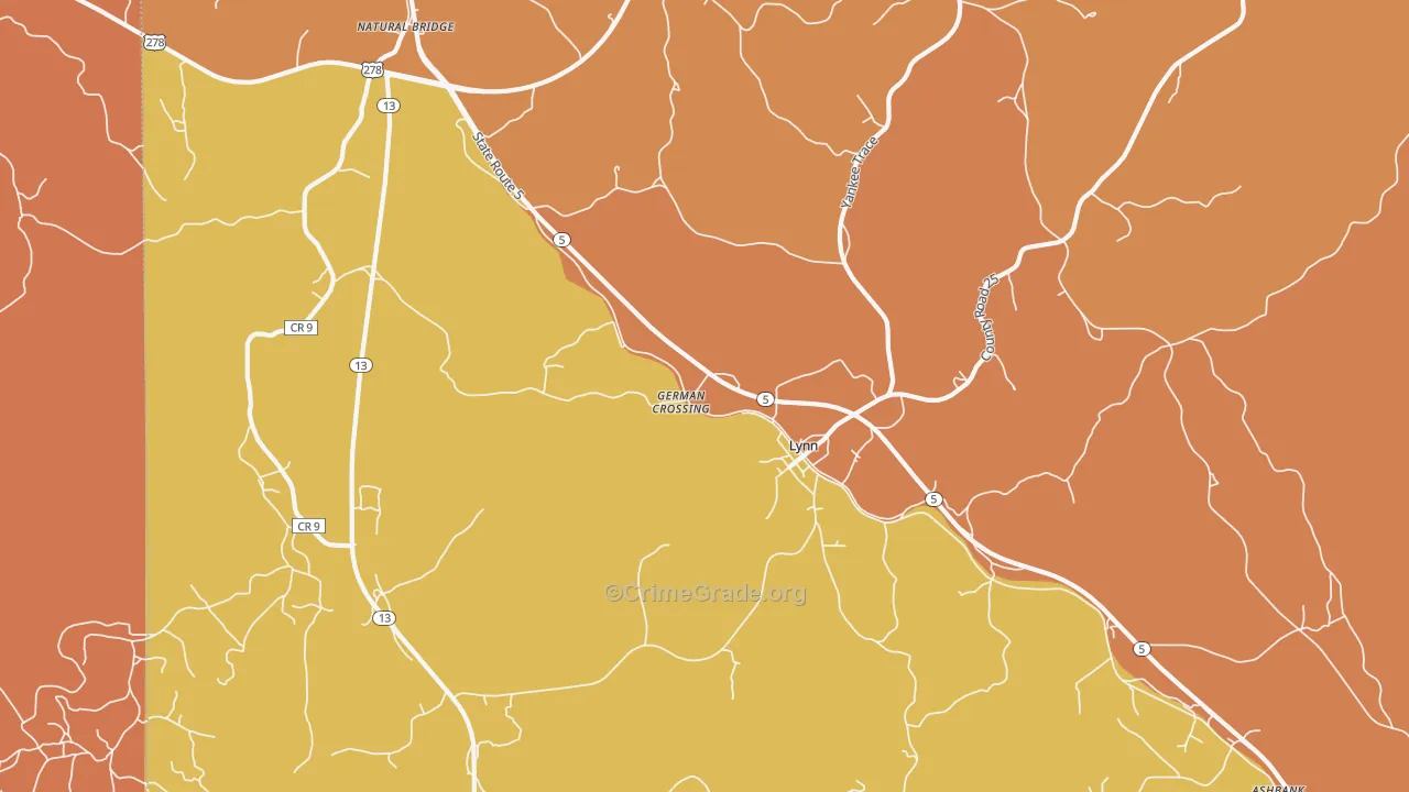 35575, AL Map of Drug-Related Crime Rates