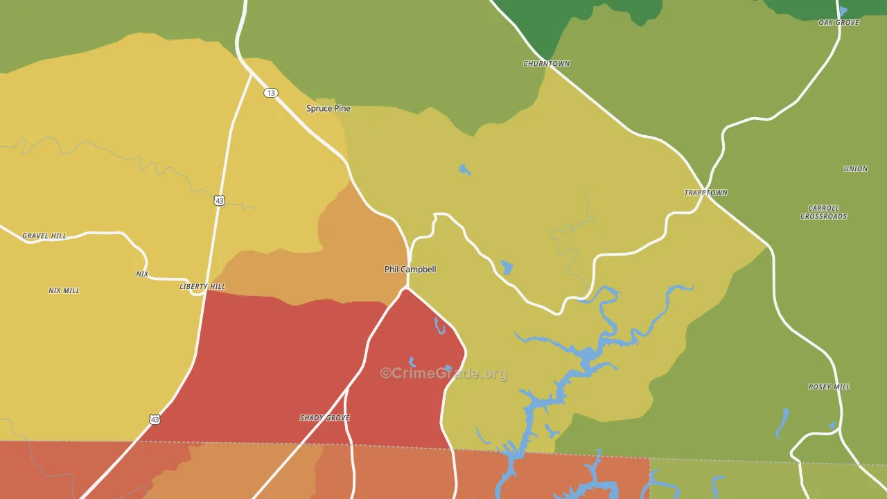 35581, AL Map of Drug-Related Crime Rates
