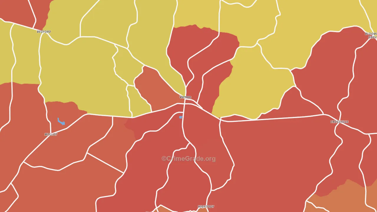 35592, AL Map of Drug-Related Crime Rates