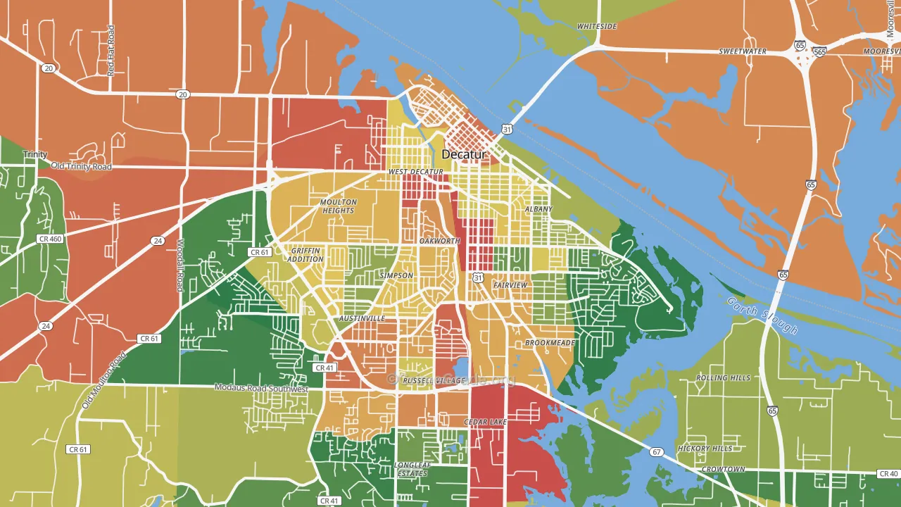 35601, AL Map of Drug-Related Crime Rates