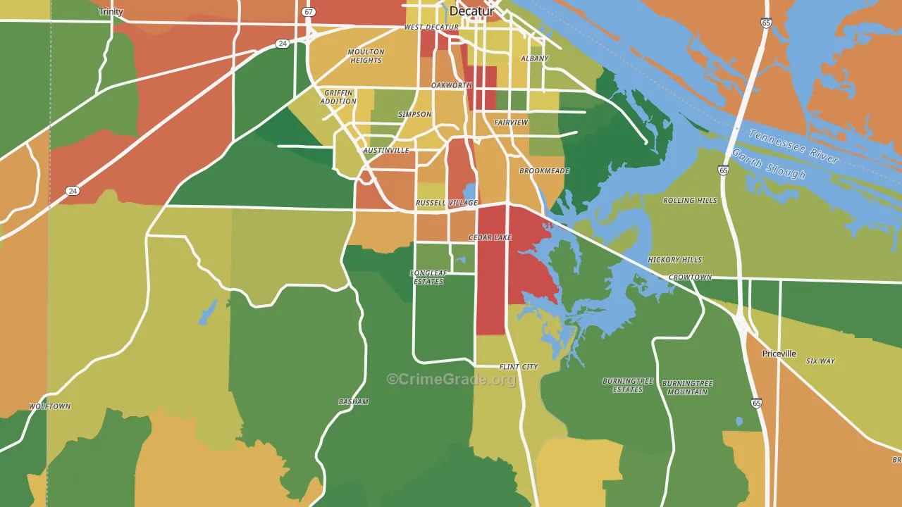 35603, AL Map of Drug-Related Crime Rates