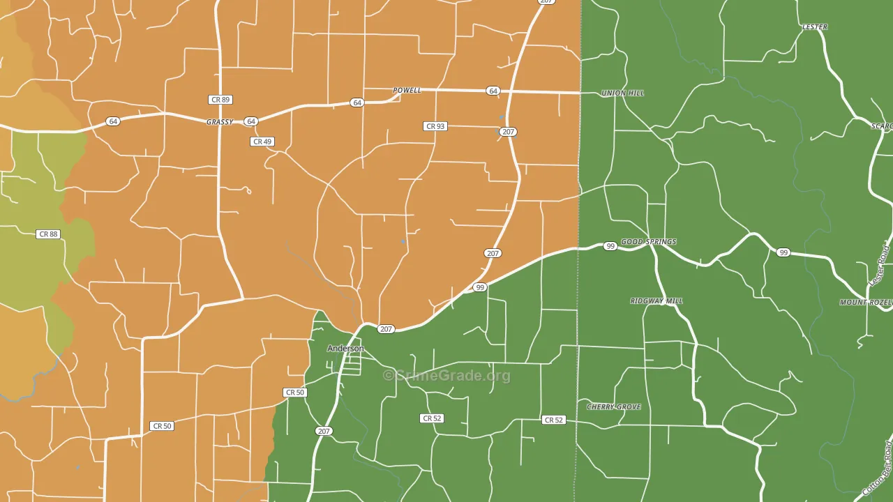 35610, AL Map of Drug-Related Crime Rates