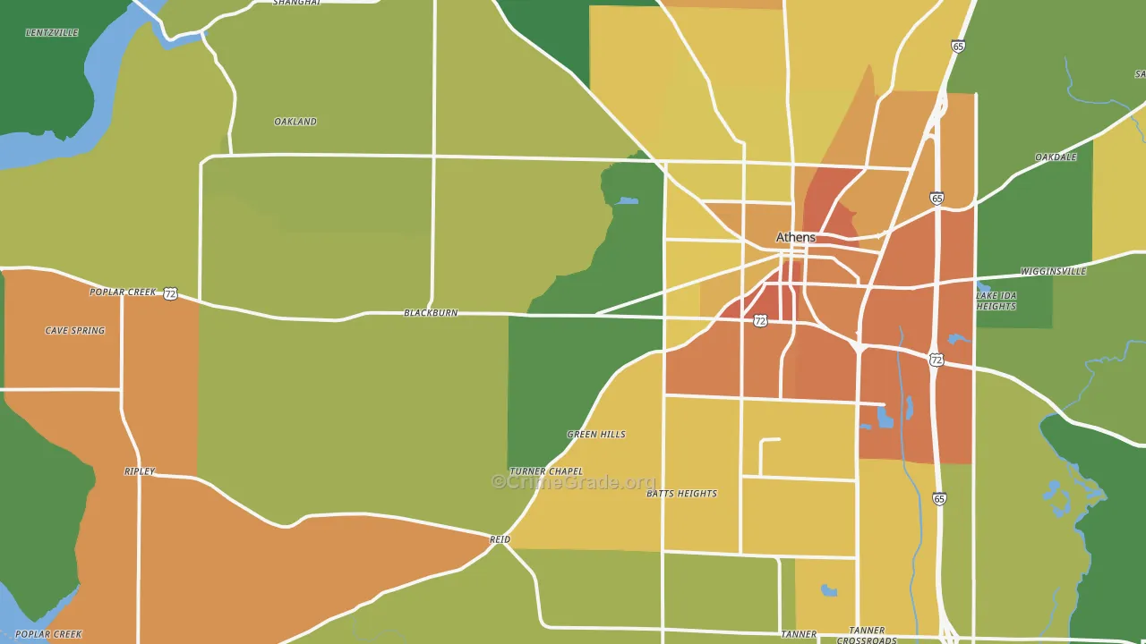 35611, AL Map of Drug-Related Crime Rates