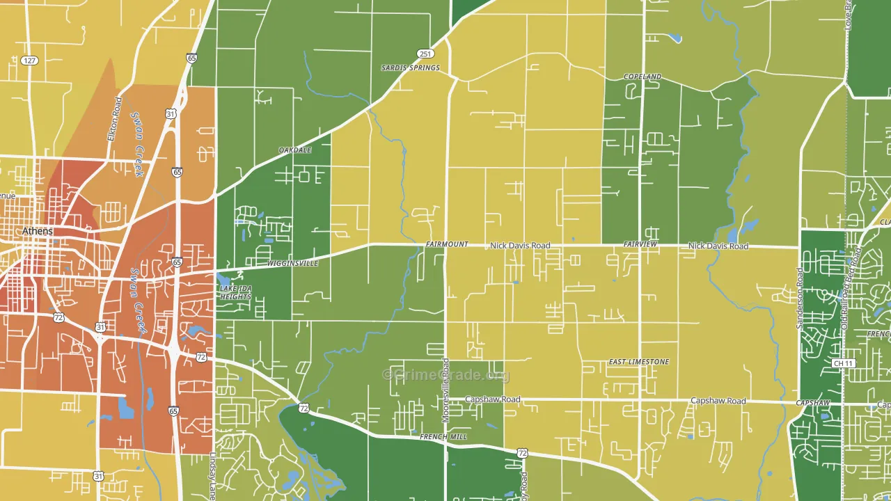 35613, AL Map of Drug-Related Crime Rates
