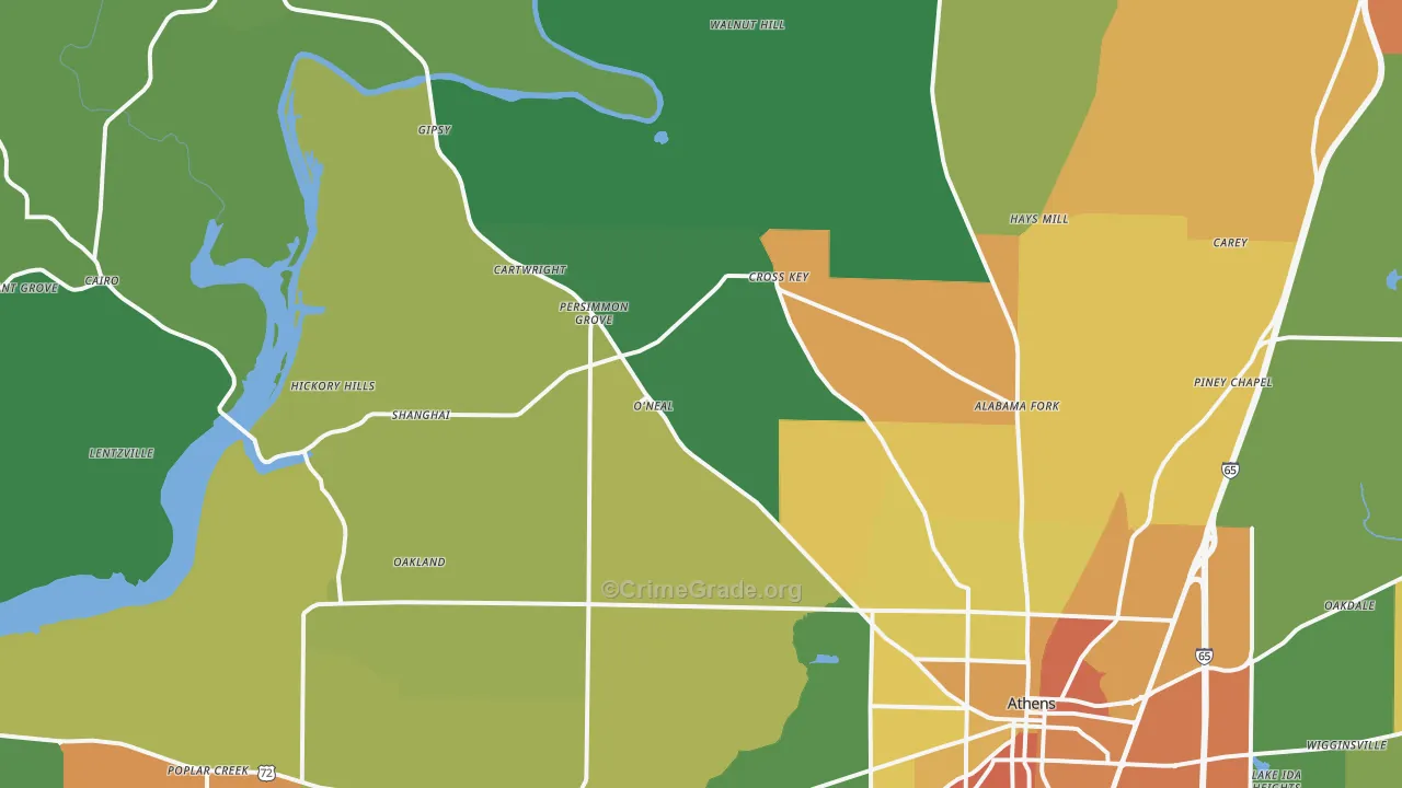 35614, AL Map of Drug-Related Crime Rates