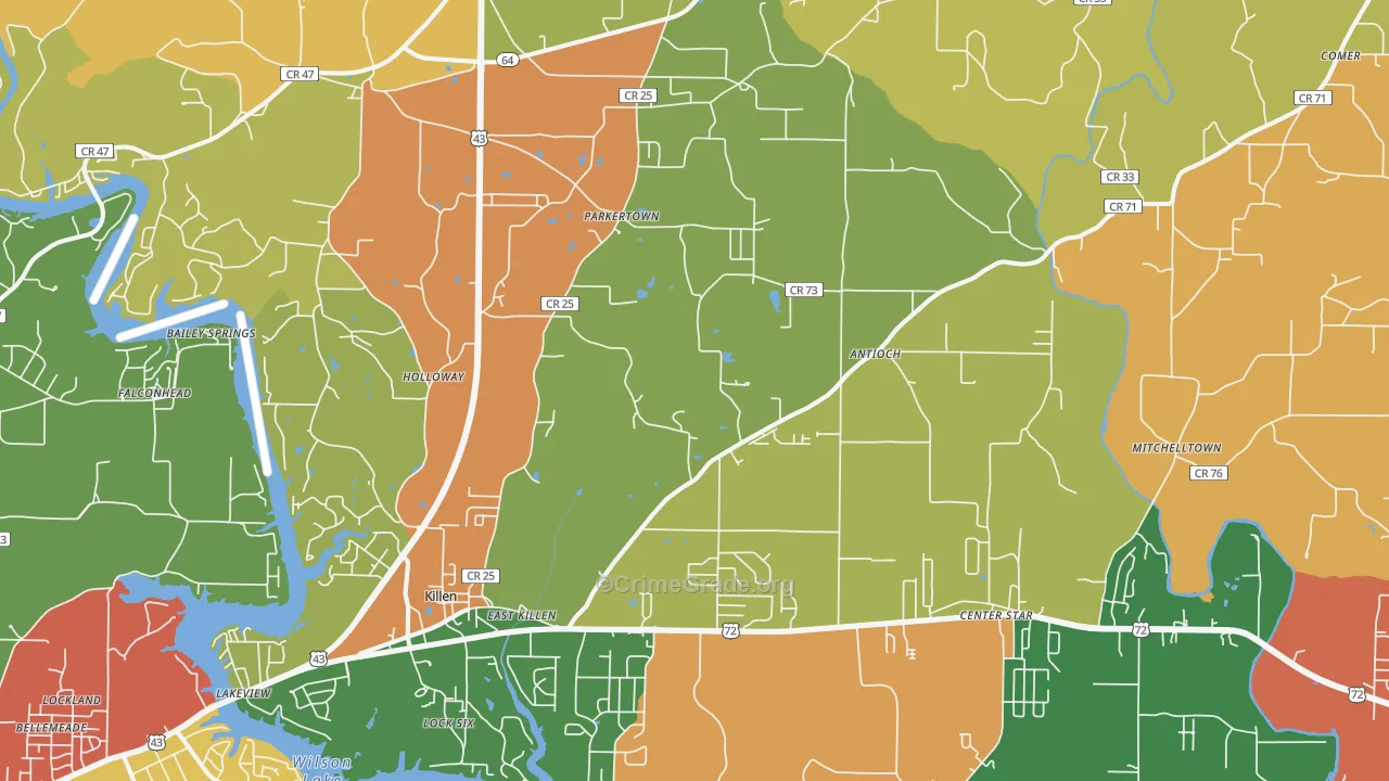 35645, AL Map of Drug-Related Crime Rates
