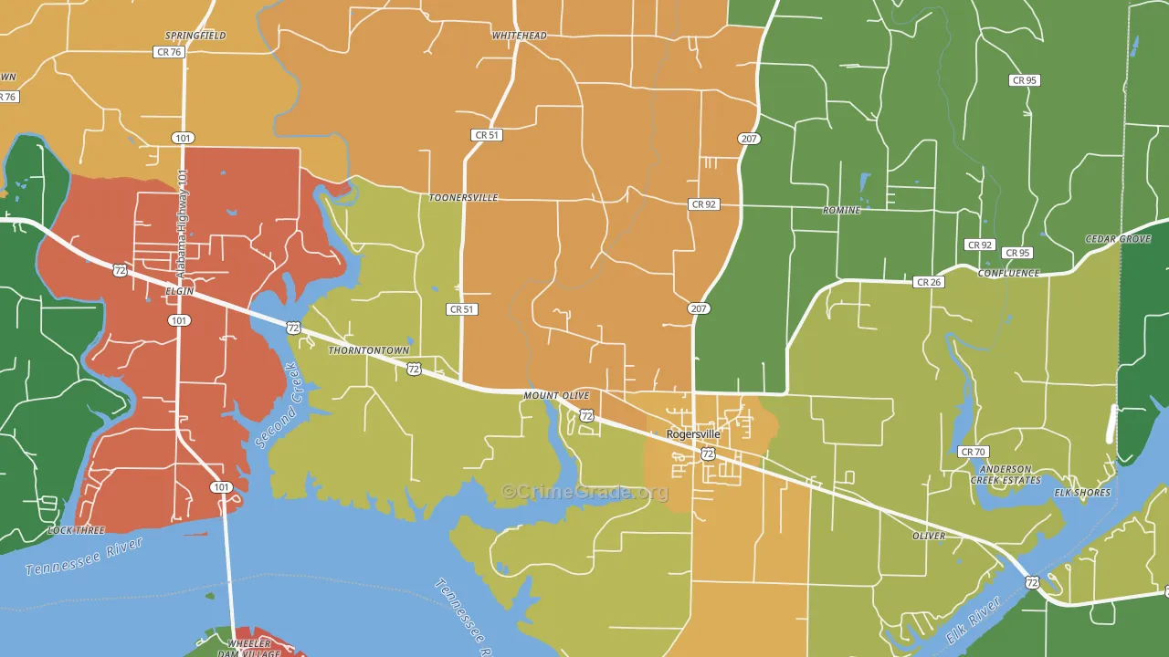 35652, AL Map of Drug-Related Crime Rates