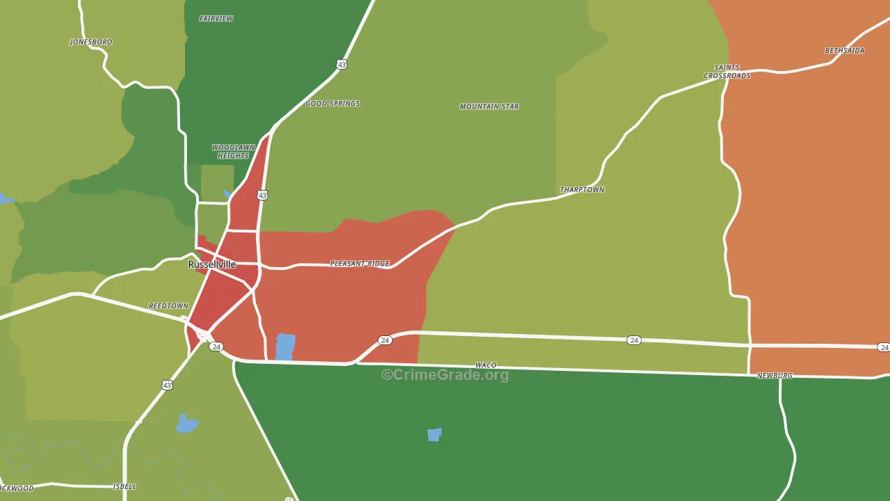 35654, AL Map of Drug-Related Crime Rates