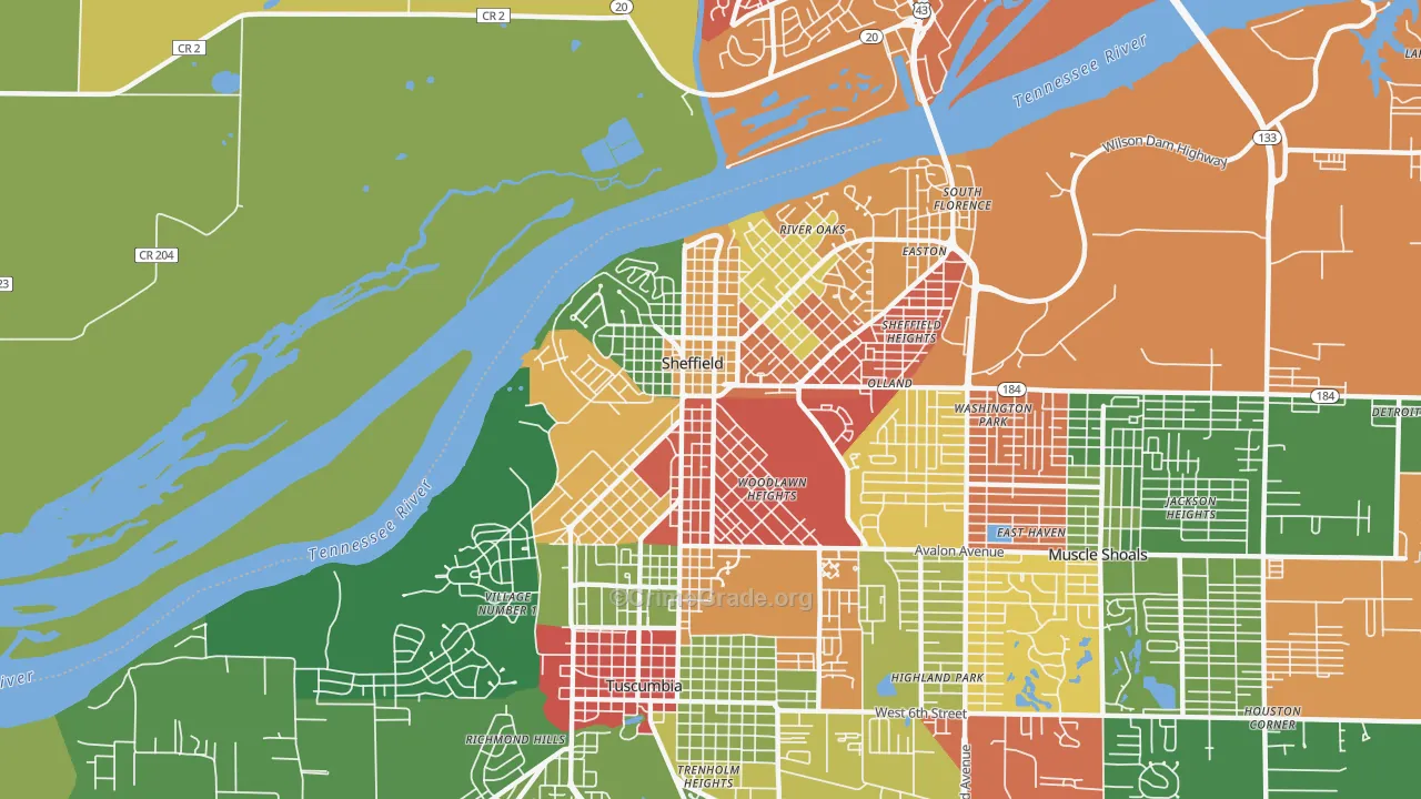 35660, AL Map of Drug-Related Crime Rates