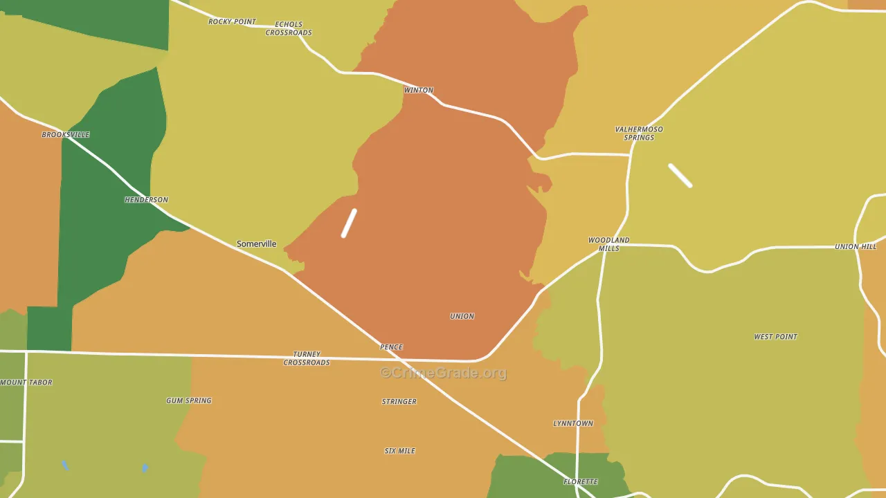 35670, AL Map of Drug-Related Crime Rates