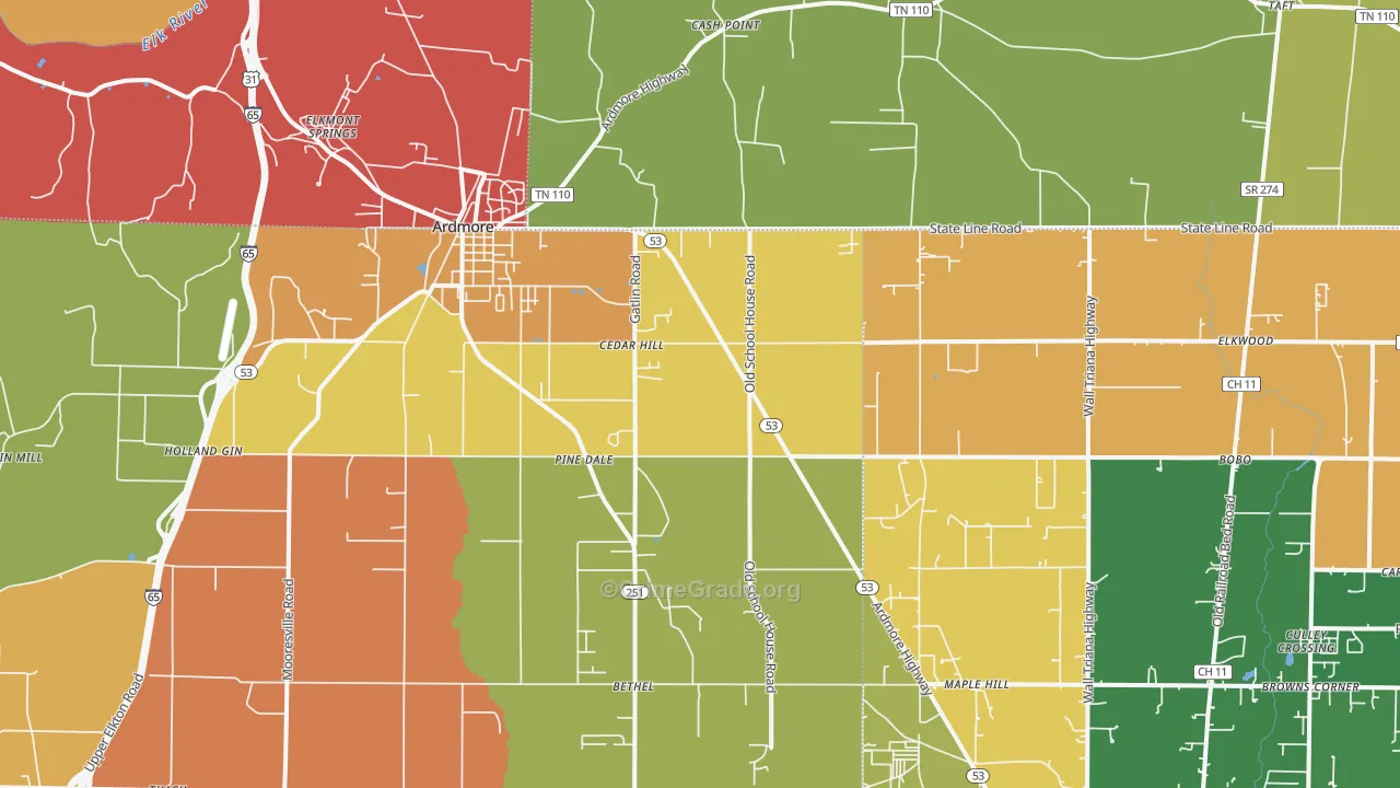 35739, AL Map of Drug-Related Crime Rates