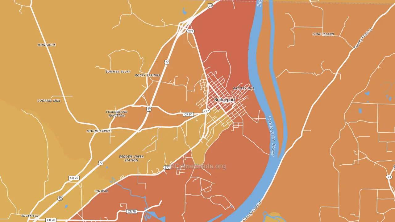 35740, AL Map of Drug-Related Crime Rates