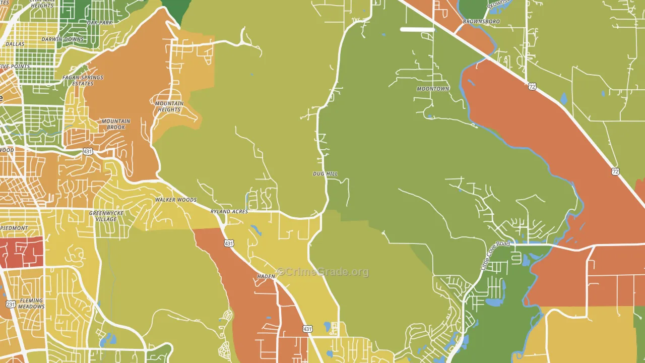 35741, AL Map of Drug-Related Crime Rates