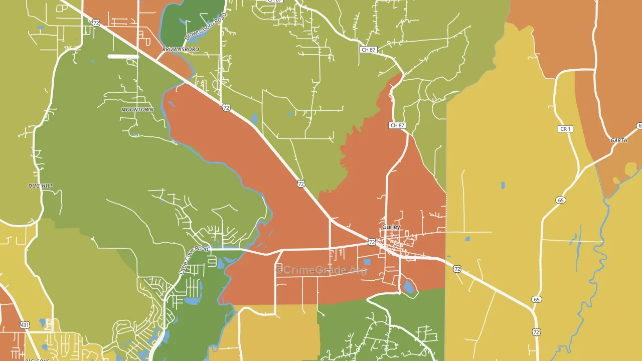 35748, AL Map of Drug-Related Crime Rates