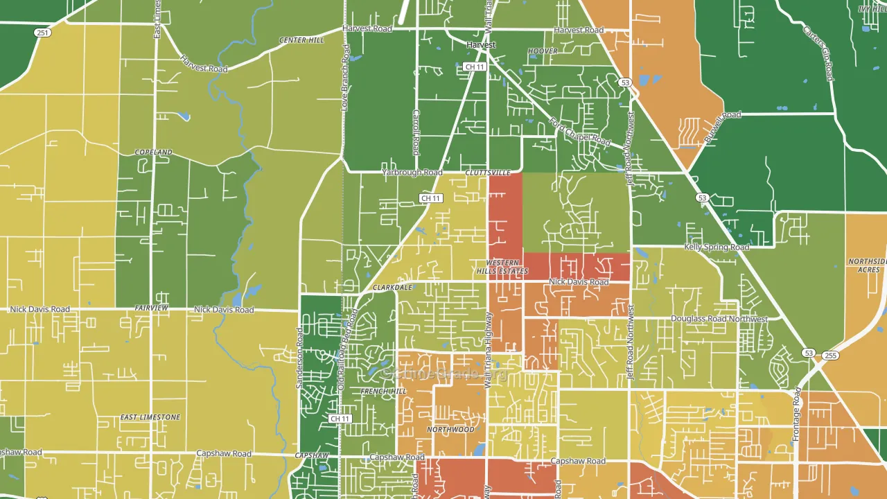 35749, AL Map of Drug-Related Crime Rates