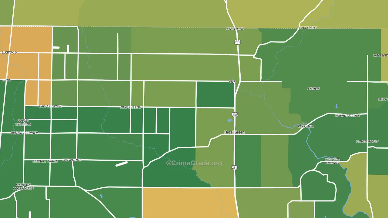 35750, AL Map of Drug-Related Crime Rates