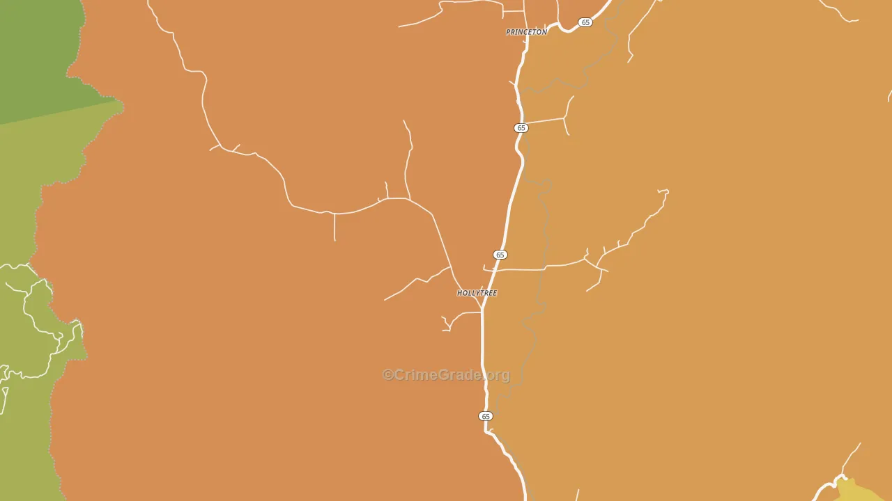 35751, AL Map of Drug-Related Crime Rates