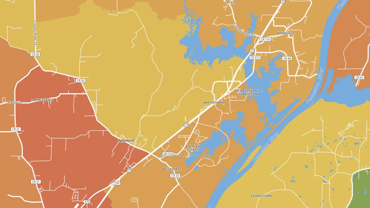 35752, AL Map of Drug-Related Crime Rates