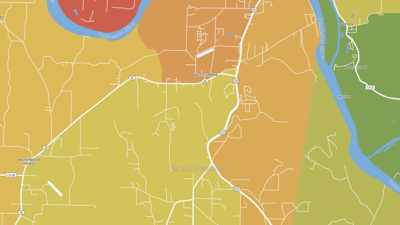 35754, AL Map of Drug-Related Crime Rates