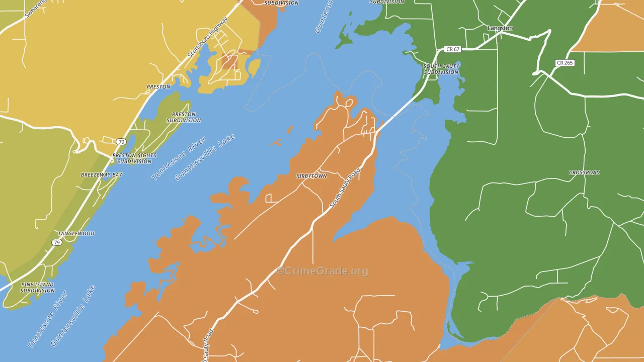 35755, AL Map of Drug-Related Crime Rates