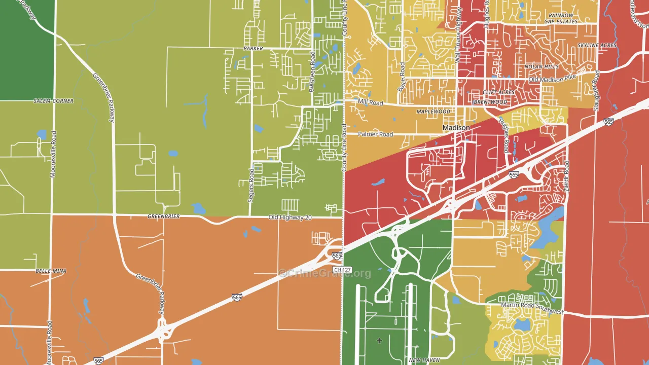 35756, AL Map of Drug-Related Crime Rates